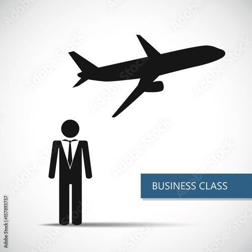 geschäftsmann fliegt business class