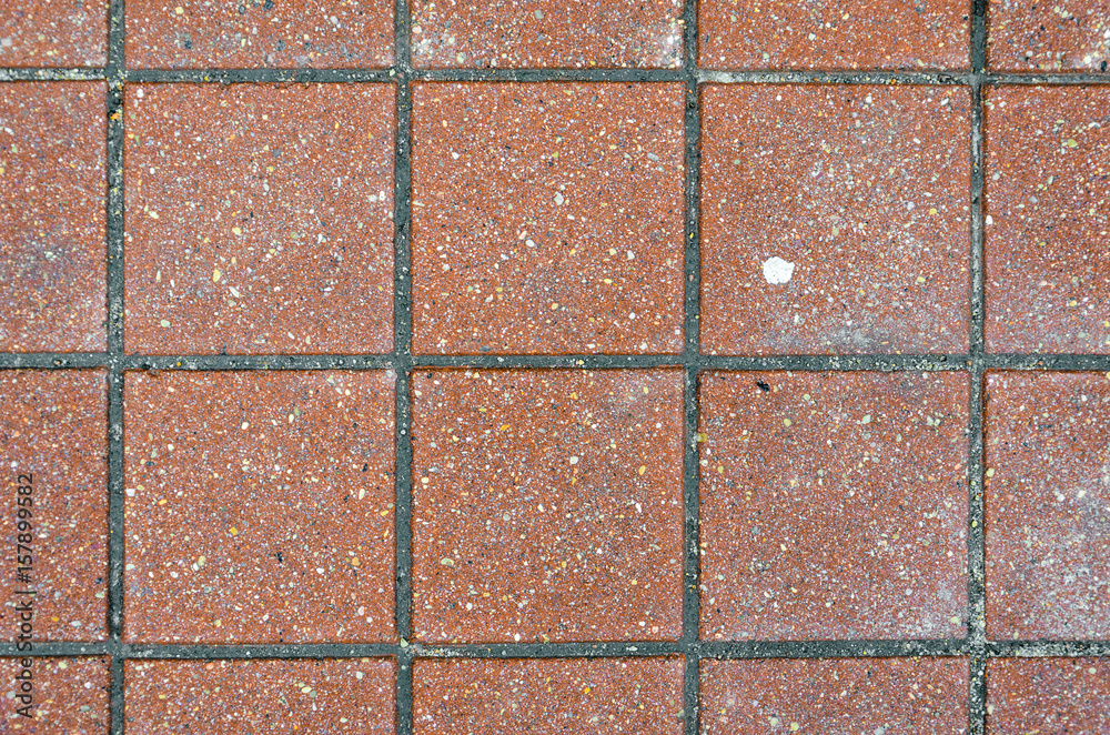 Red brick paving stones on a sidewalk. Abstract background texture Red brick paving stones on a sidewalk. Abstract background texture