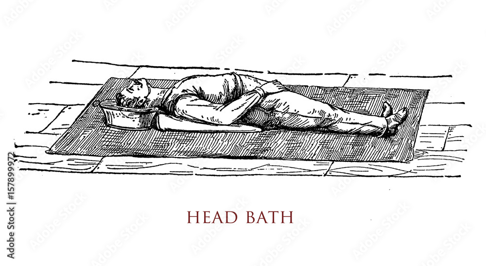 Naklejka premium Head bath, vintage illustration
