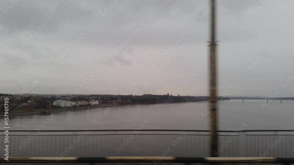 The Russian city of Kostroma on the Volga River in cloudy weather in the evening The Russian city of Kostroma on the Volga River in cloudy weather in the evening