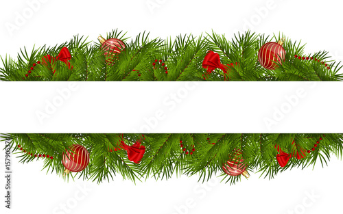 christmas rectangular white frame
