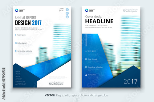 Corporate business annual report cover, brochure or flyer design. Leaflet presentation. Catalog with Abstract geometric background. Modern publication poster magazine, layout, template.