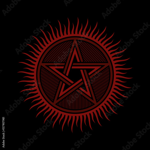 Pentagram Flat Vector / Ancient Symbol
