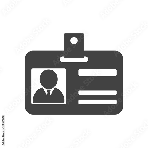 Office identity card badge. Flat style icon. Vector illustration