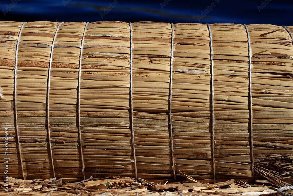 Detail of twisted totora used to build the traditional boats of Lake Titicaca Peru South America Detail of twisted totora used to build the traditional boats of Lake Titicaca Peru South America