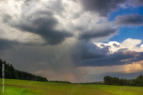 Rural landscape with dramatic sky