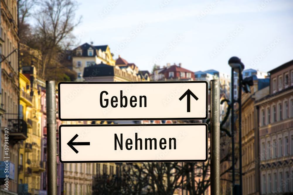 Fototapeta premium Schild 206 - Geben