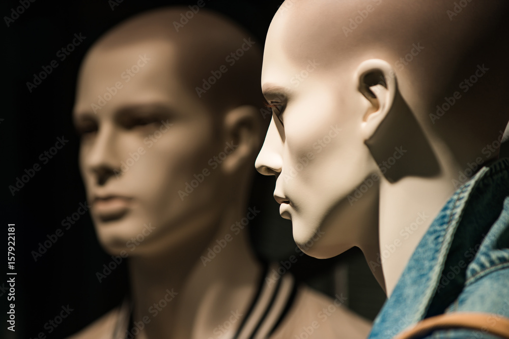 mannequin people, fashion man on black background, business and marketing