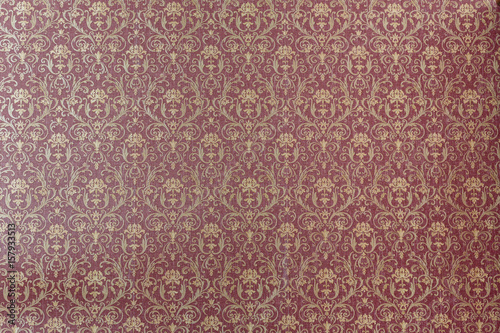 Wallpaper Mural Patterned red wallpaper in the expensive interior. A lush red sofa pattern of swirls. Can be used as a background. Torontodigital.ca