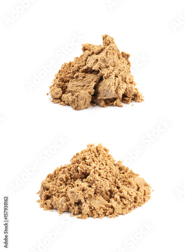 Pile of crushed halva isolated