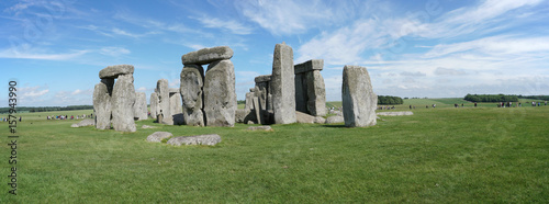 Panoramic view of Stonehenge, prehistoric monument photo