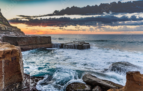 Rock Shelf Sunrise Seascape photo