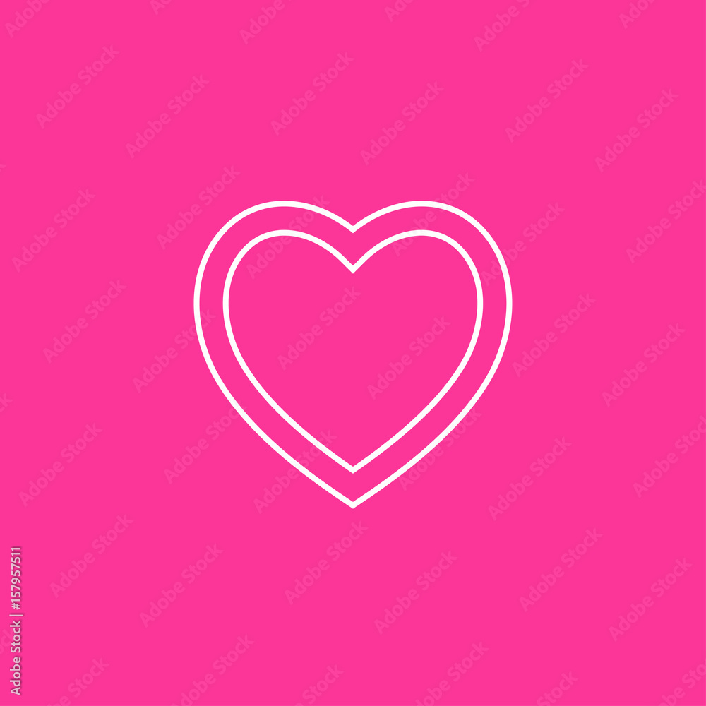 Heart Icon Vector. on Pink  background