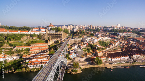 Mosteiro da Serra do Pilar and bridge dom luis I over Douro river, Porto, Portugal. 17 May 2017