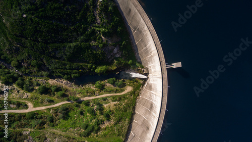 Billede på lærred Aerial view of Dam of Vilarinho da Furna on Rio Homem, Portugal