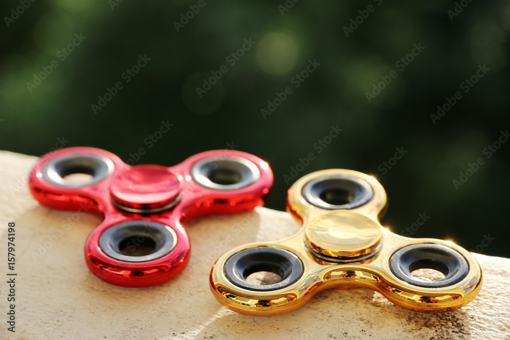 two fidget spinner popular toy,copy space. two fidget spinner popular toy,copy space.