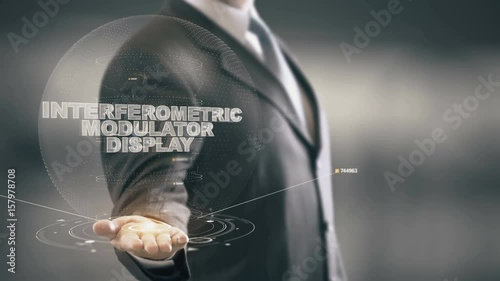 Interferometric Modulator Display with hologram businessman concept photo