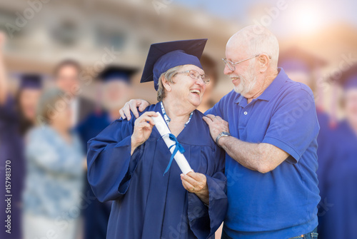 Senior Adult Woman In Cap a...