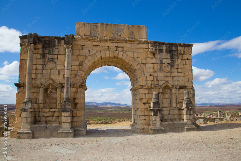 Volubilis triumphal arch, Morocco