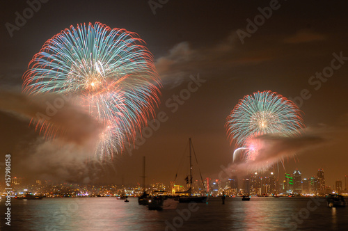 Fireworks in San Diego Bay