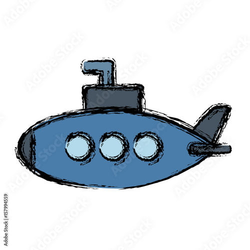 submarine icon over white background. vector illustration