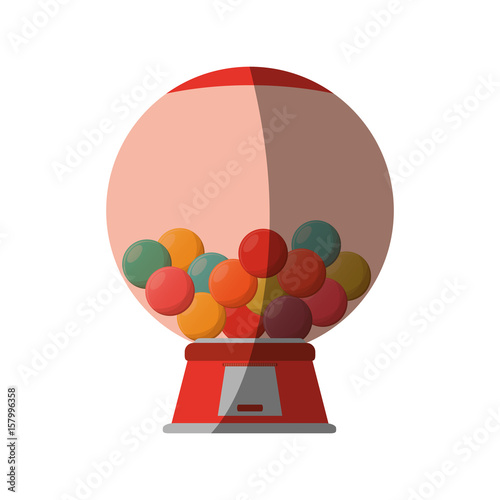 gum balls dispenser candy icon image vector illustration design
