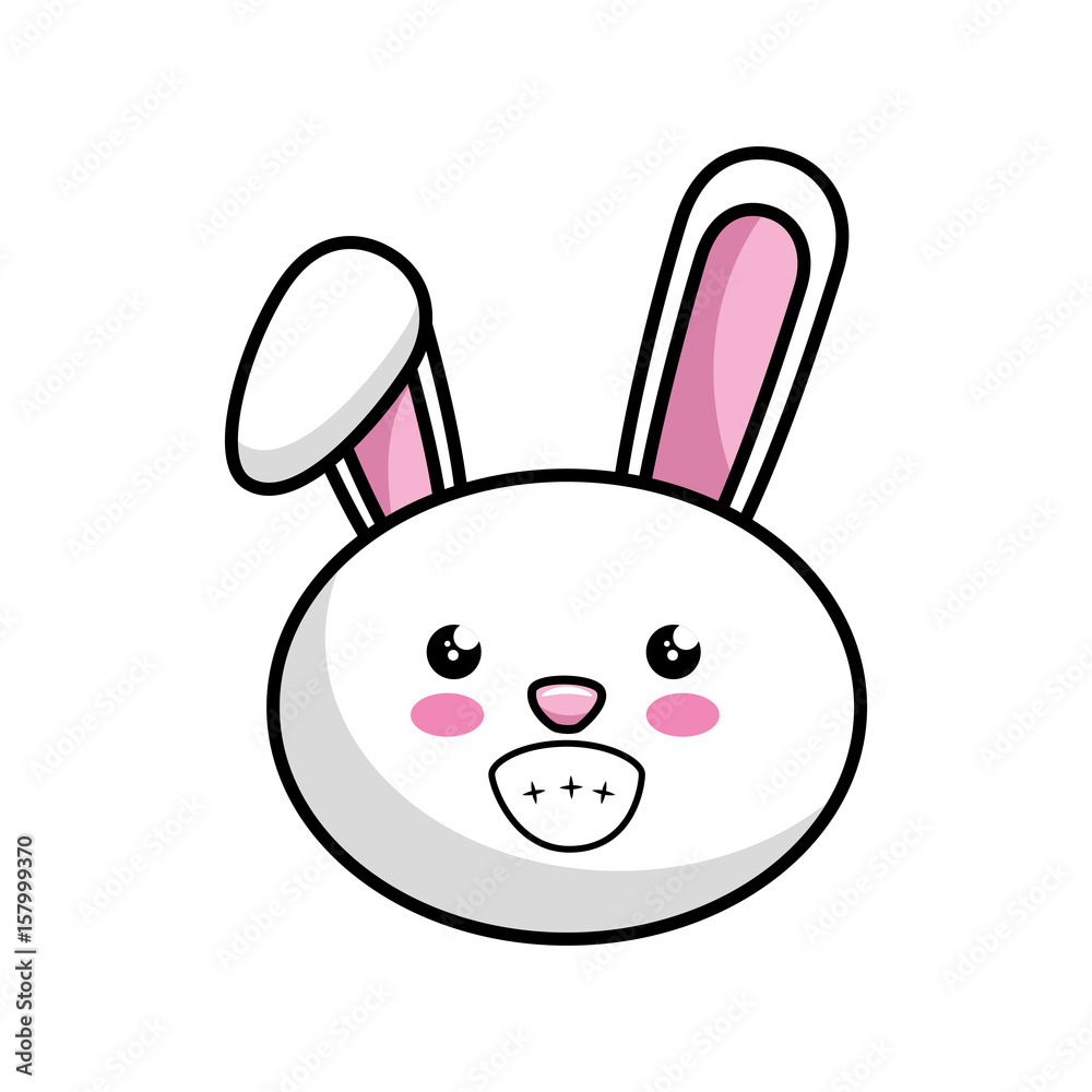 kawaii happy bunny animal icon over white background colorful design vector illustration kawaii happy bunny animal icon over white background colorful design vector illustration