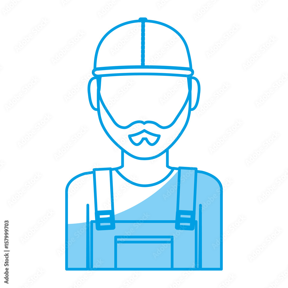 construction worker with safety helmet icon over white background. vector illustration construction worker with safety helmet icon over white background. vector illustration