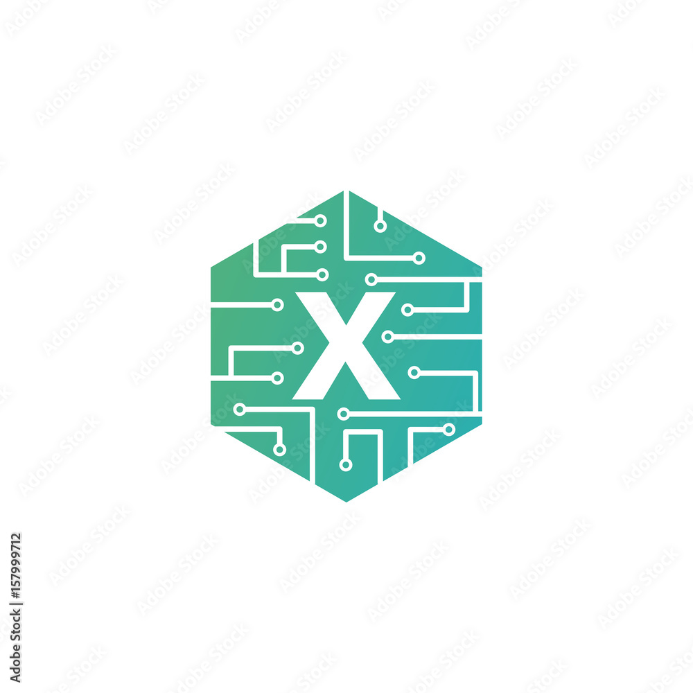 X Letter, Modern Chip Connection Logo Template Design X Letter, Modern Chip Connection Logo Template Design