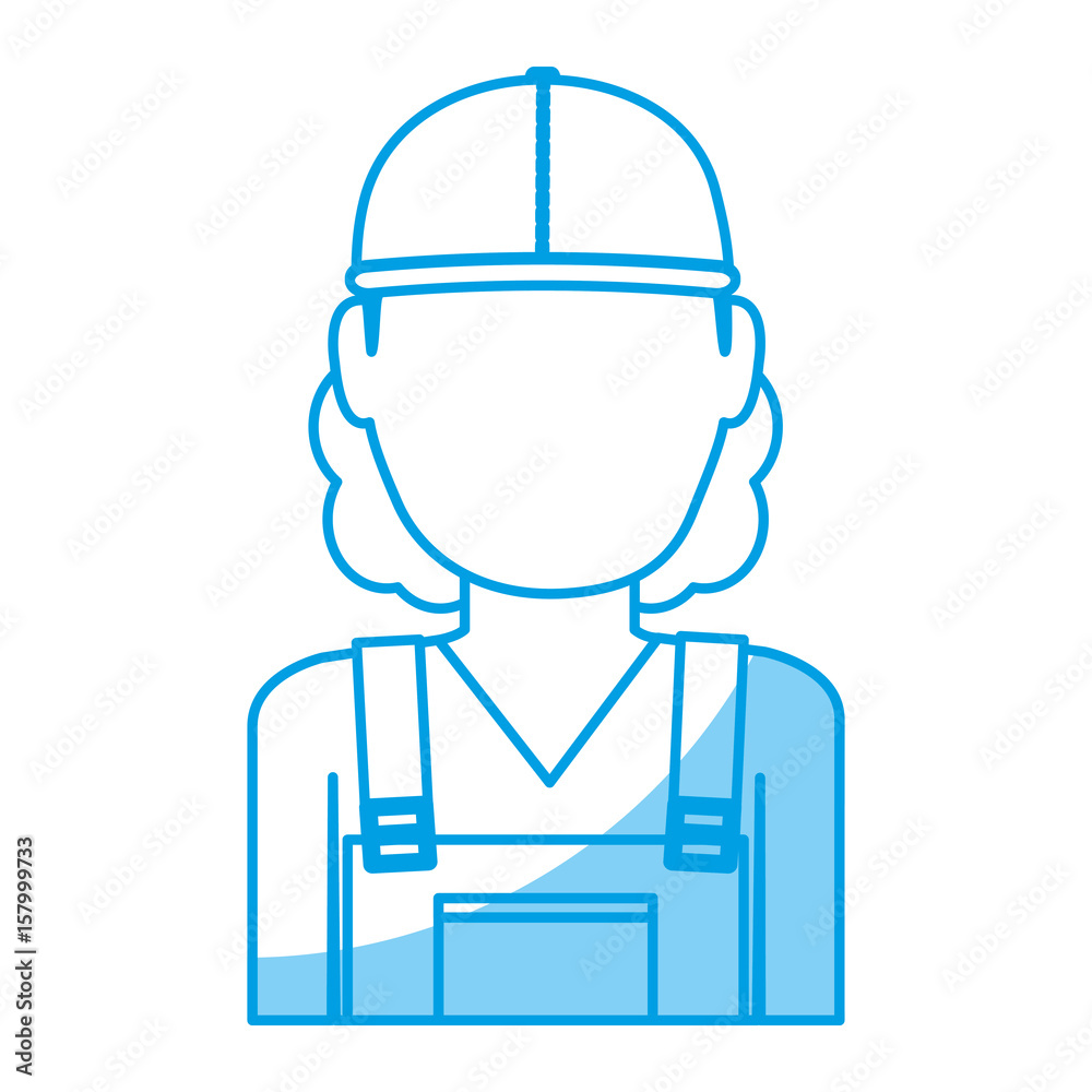 construction worker with safety helmet icon over white background. vector illustration