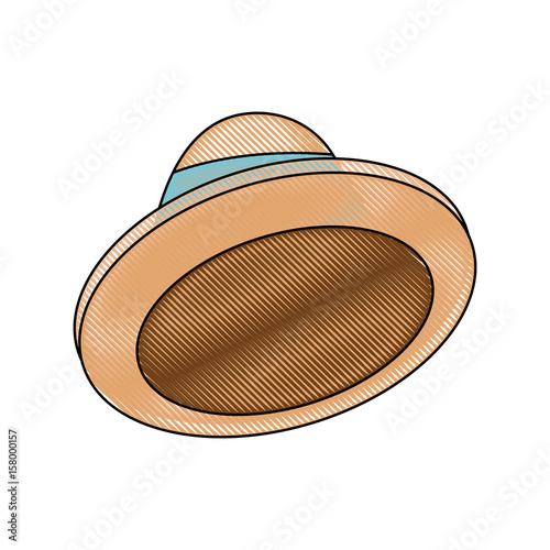 hat man accessory tourist wear icon vector illustration