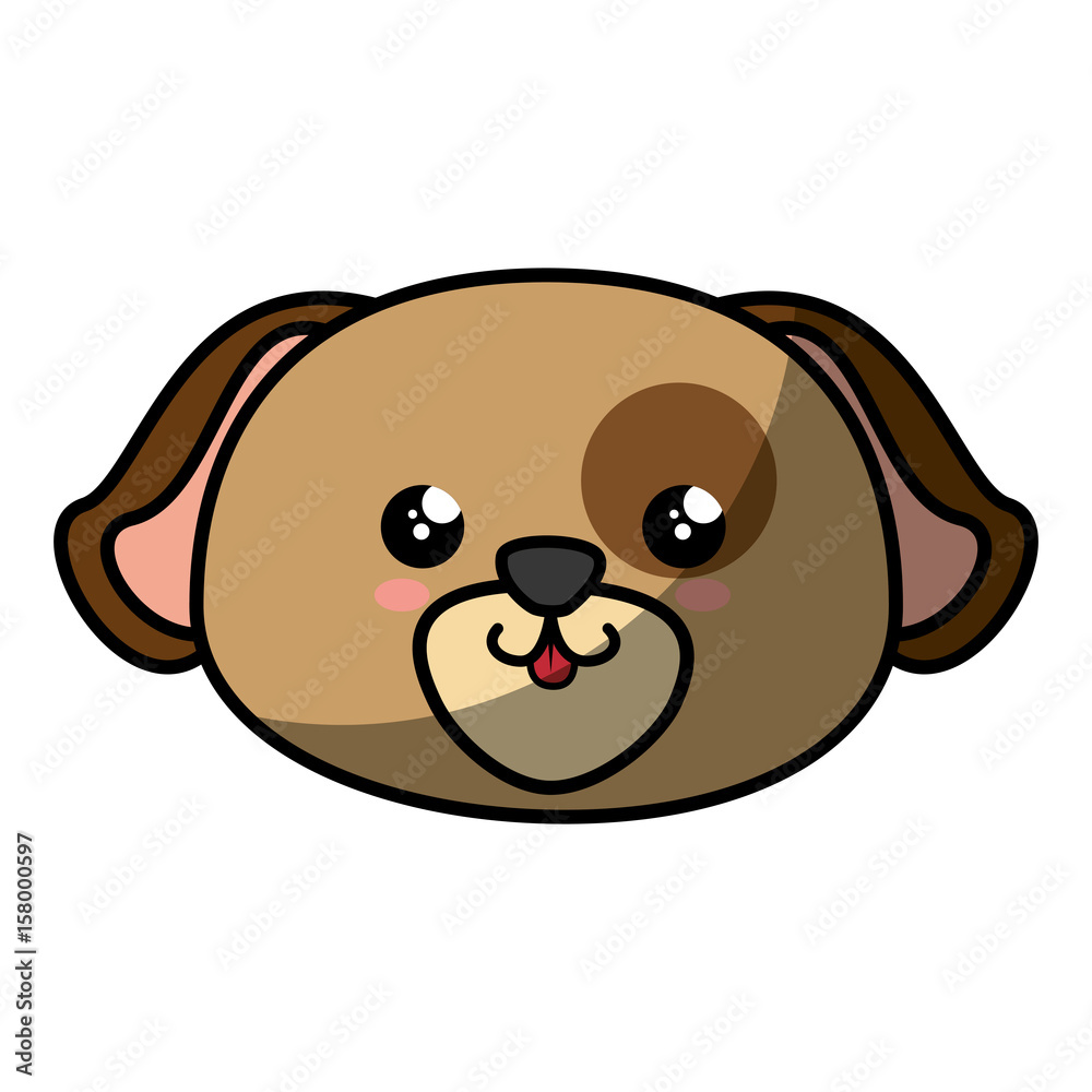 kawaii dog animal icon over white background. colorful design. vector illustration kawaii dog animal icon over white background. colorful design. vector illustration