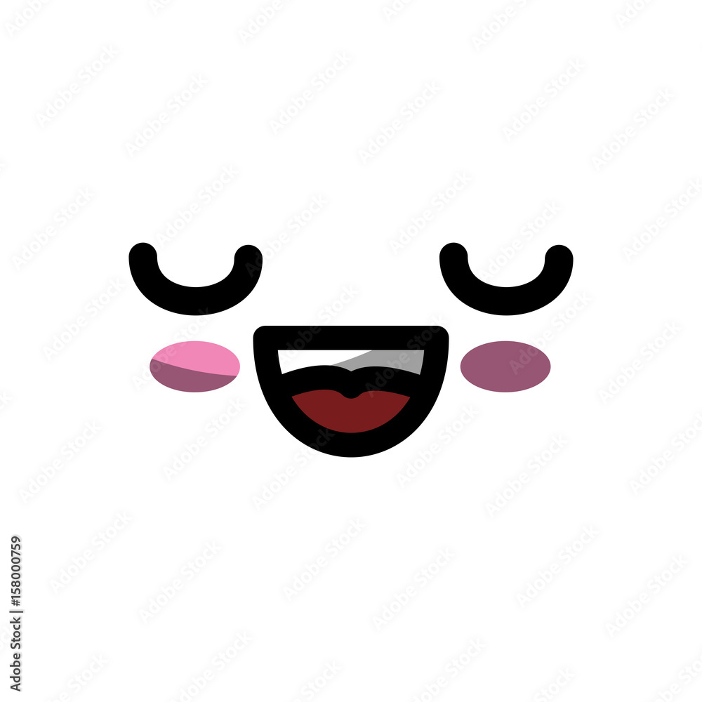 kawaii happy face icon over white background colorful design vector illustration kawaii happy face icon over white background colorful design vector illustration