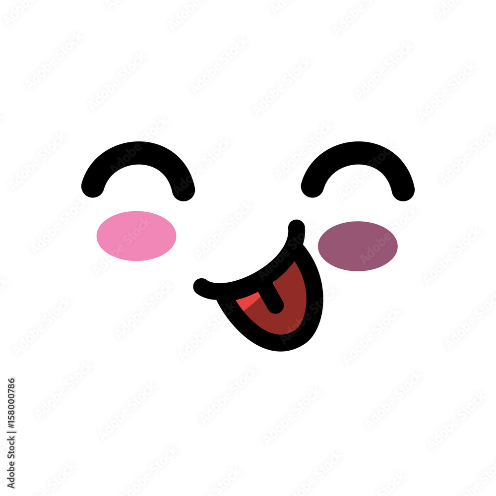 kawaii happy face icon over white background colorful design vector illustration kawaii happy face icon over white background colorful design vector illustration