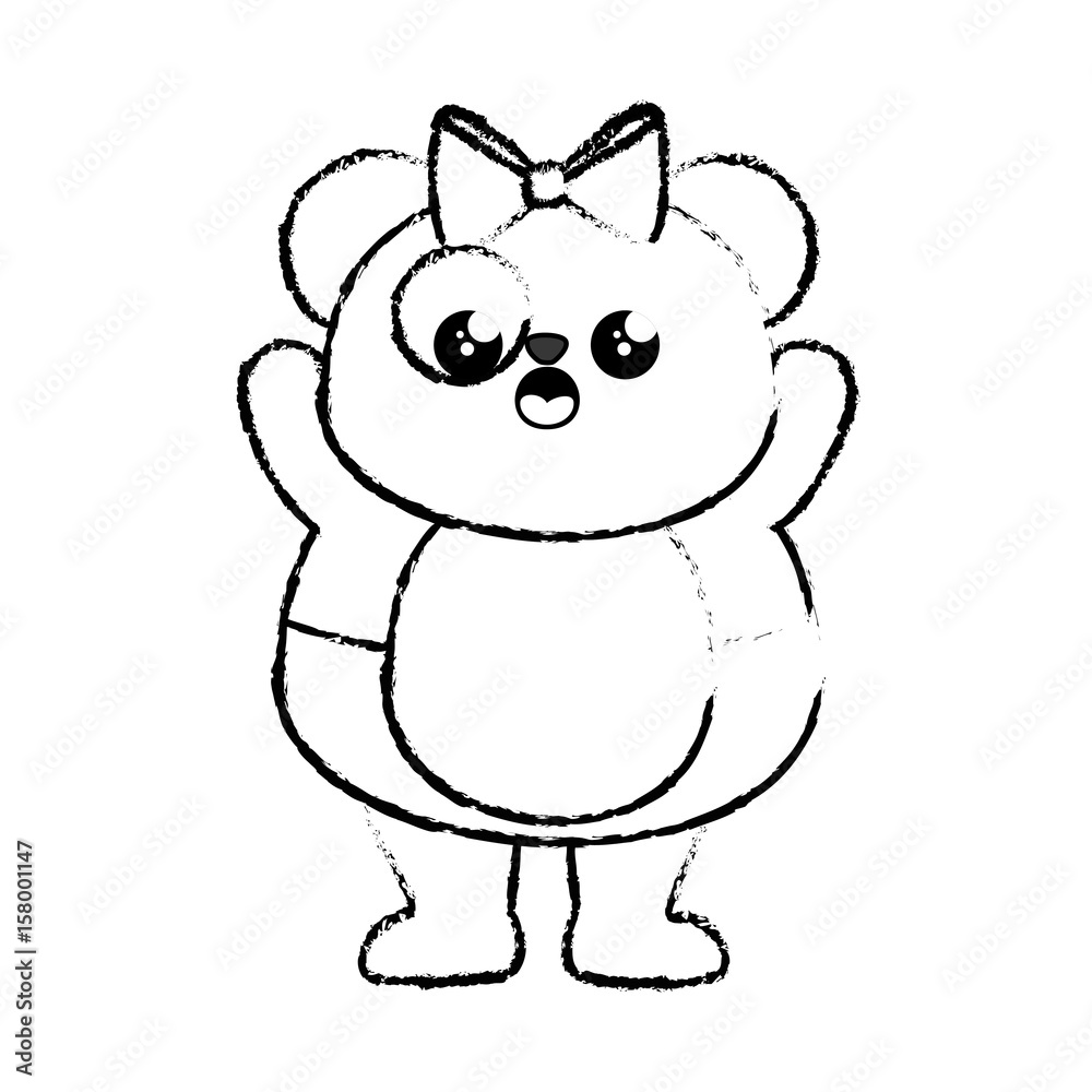 Naklejka premium kawaii animal icon over white background. vector illustration