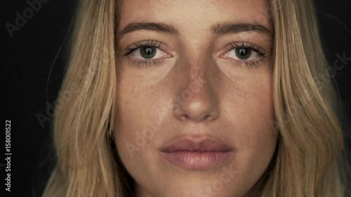 Young woman, close-up portrait photo