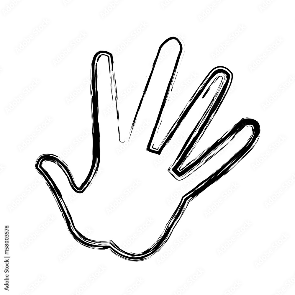 Obraz premium hand showing five fingers, high five sign gesture vector illustration