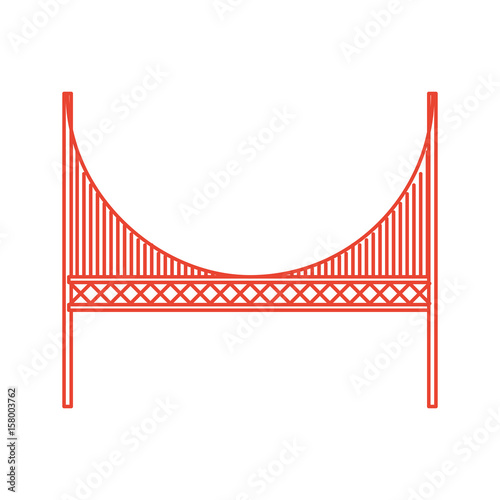 red golden gate bridge cartoon vector graphi design