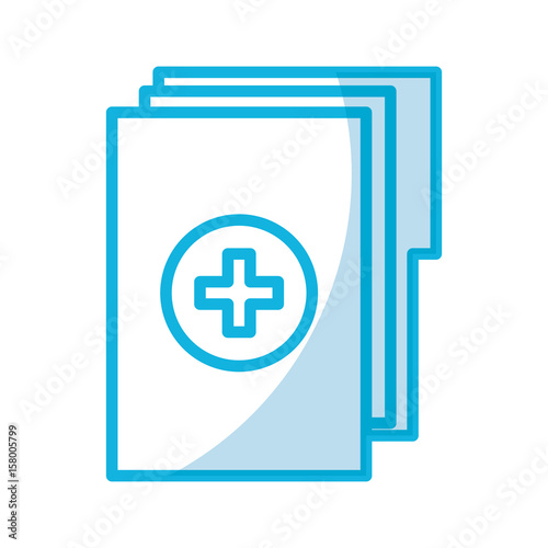 shadow blue medical history folder vector graphic design