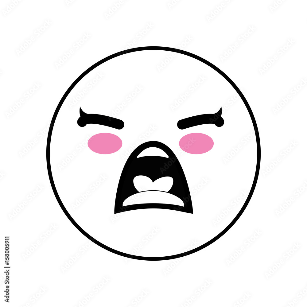 Fototapeta premium Cute kawaii emoticon icon vector illustration graphic design