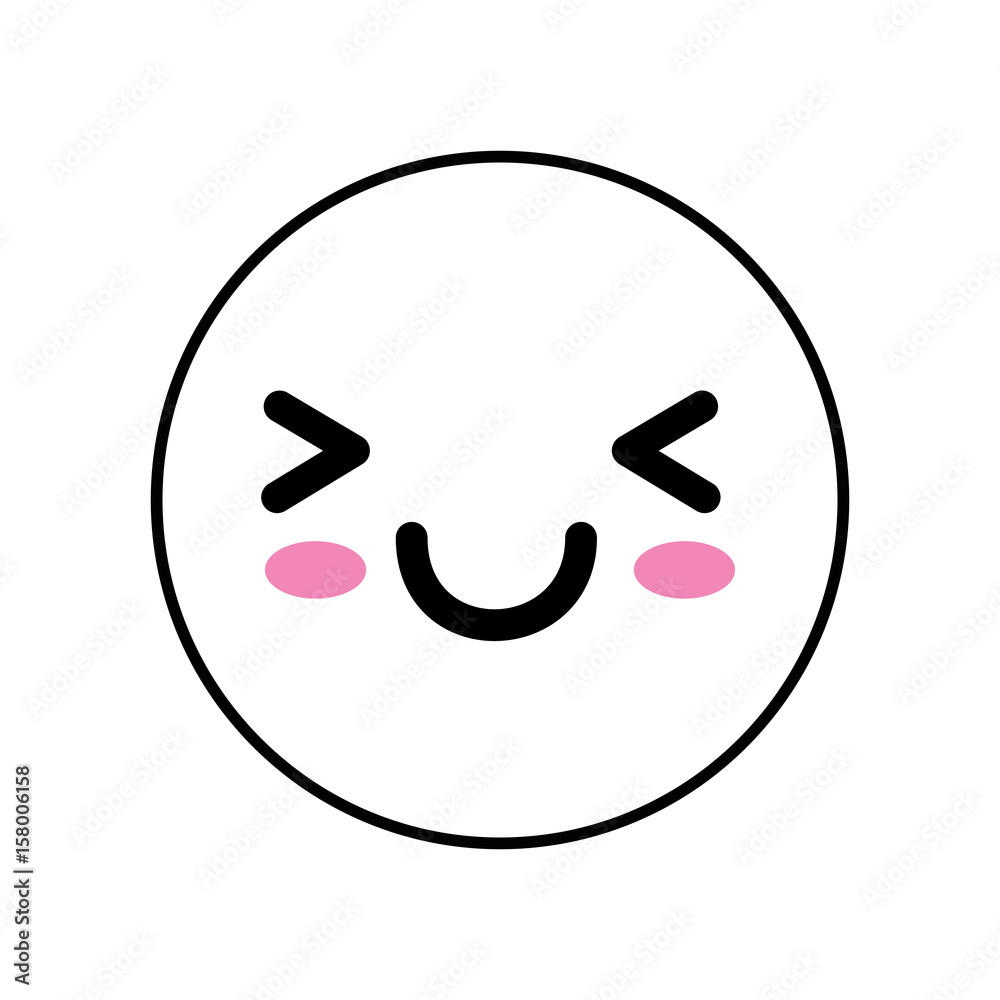 Cute kawaii emoticon icon vector illustration graphic design Cute kawaii emoticon icon vector illustration graphic design