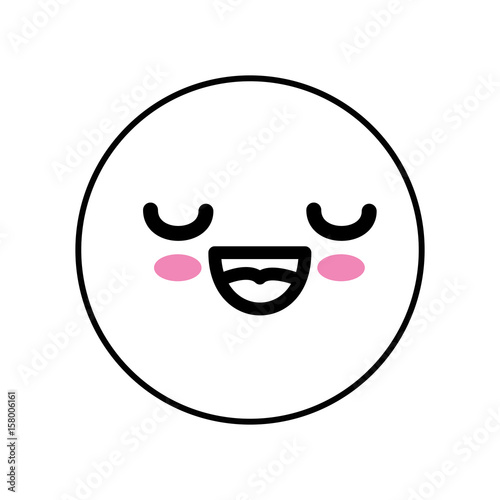 Cute kawaii emoticon icon vector illustration graphic design