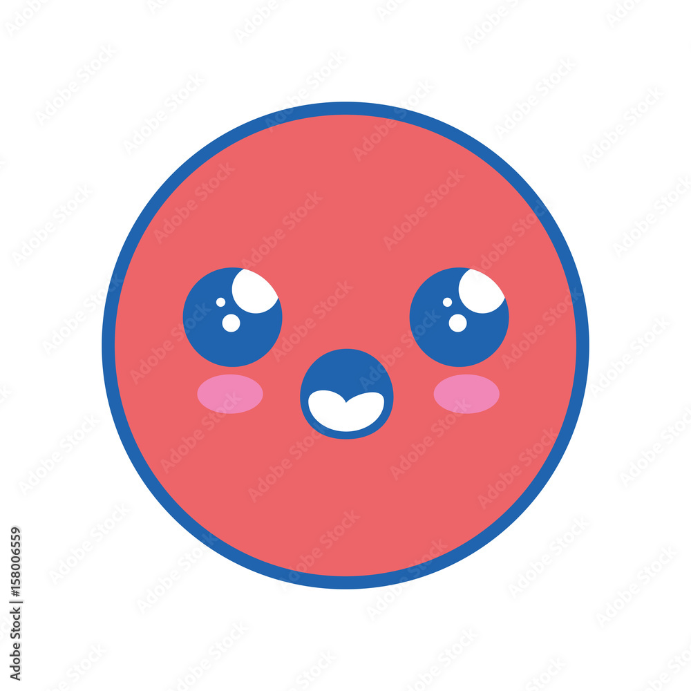 Fototapeta premium Cute kawaii emoticon icon vector illustration graphic design