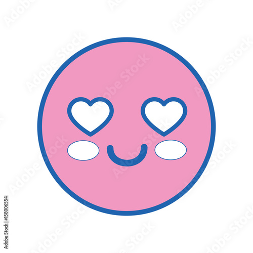 Cute kawaii emoticon icon vector illustration graphic design