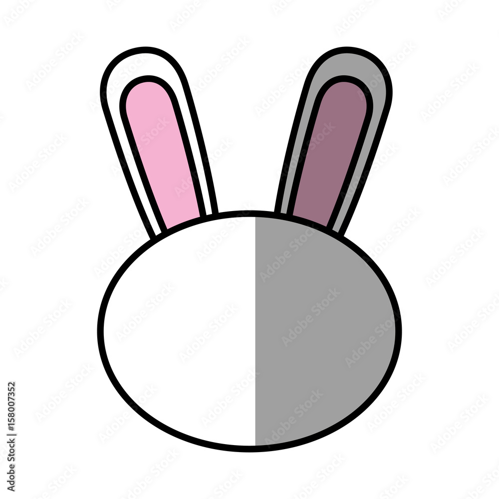 rabbit face icon over white background. colorful design. vector illustration rabbit face icon over white background. colorful design. vector illustration