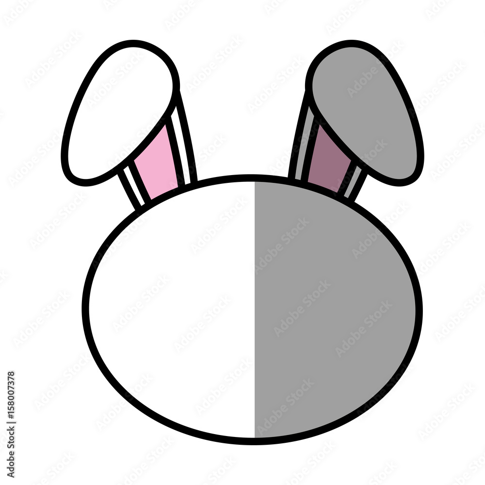 rabbit face icon over white background. colorful design. vector illustration rabbit face icon over white background. colorful design. vector illustration