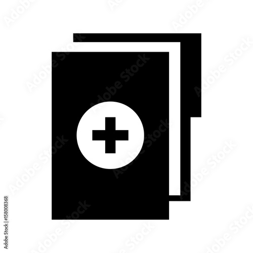 black icon medical history folder vector graphic design