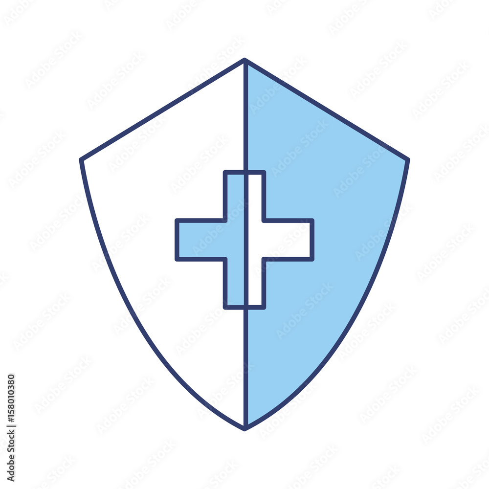 blue medical shield cartoon vector graphic design