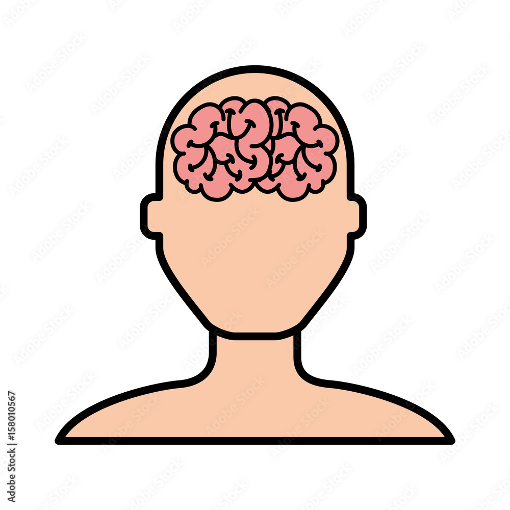 brain faceless man cartoon vector graphic design brain faceless man cartoon vector graphic design