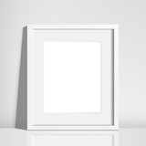 Realistic Empty White Picture Frame Mockup